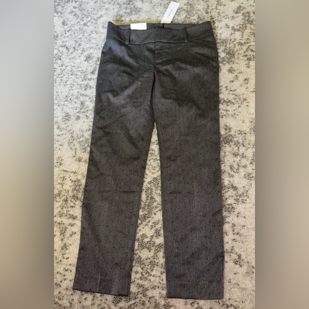 NWT Calvin Klein Slim Fit Dress Pants Gray Polka Dot Size: 6